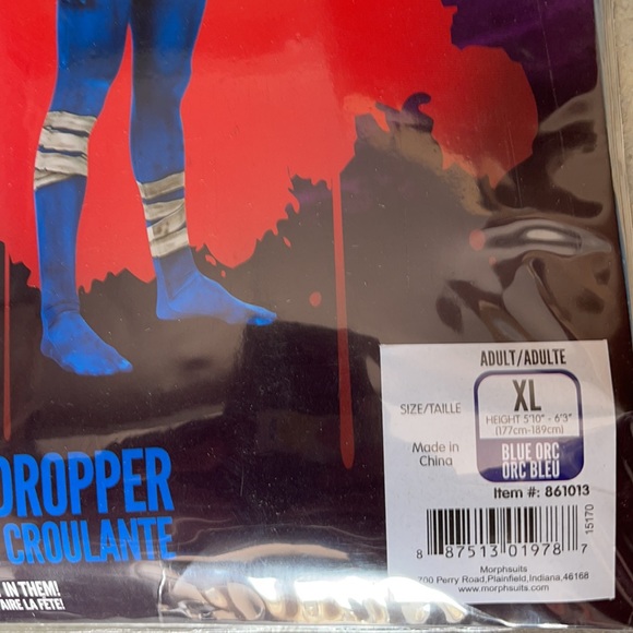 Morph Costumes: Adult Blue Orc Jaw Dropper! New! - Picture 11 of 11